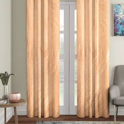 Aura Peach Coloured & White 2 Pcs Door Curtain-27