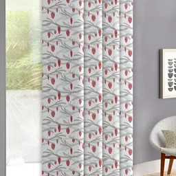 OASIS Red & White Geometric Door Curtain-image-85