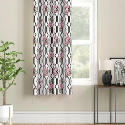 SEJ by Nisha Gupta White & Pink Floral Window Curtain-image-85
