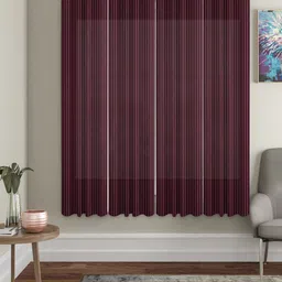 HOSTA HOMES Pack Of 4 Purple Striped Window Curtain-46