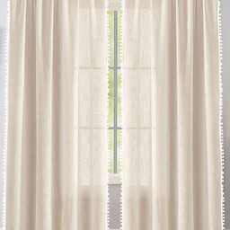 HOMEMONDE Beige & White 2-Pieces Sheer Window Curtains-24