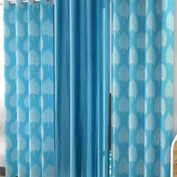 Kraftiq Homes Marble Blue 2 Pieces Ethnic Motifs Window Curtains-image-91