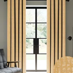 Nefertiti Home Yellow 2 Pieces Black Out Door Curtains-52