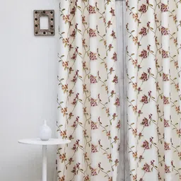 Ariana Fuchsia & White Floral Black Out Door Curtain-image-20