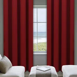DREAM CARE Maroon 2 Pieces Black Out Door Curtains-image-69