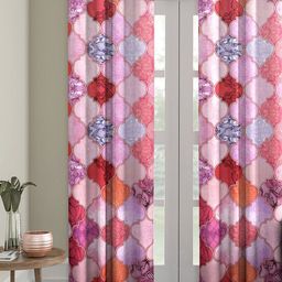 ROMEE Purple & Pink Single Room Darkening Velvet Door Curtain-2