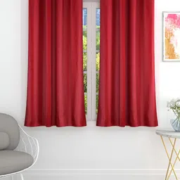 THE CONVERSION Maroon 2 Pieces Room Darkening Window Curtain-image-41