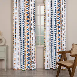 HOMEMONDE Set Of 2 Tribal Printed Tassels Detail Window Curtains-picture-3