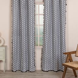 HOMEMONDE Set Of 2 Chevron Printed Tassels Detail Long Door Curtains-9
