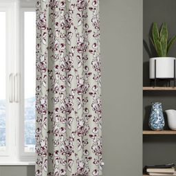 BIANCA Cream & Purple Floral Room Darkening Window Curtain-11