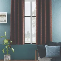 BIANCA Brown Set of 2 Striped Room Darkening Blackout Eyelet Window Curtain-17