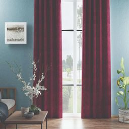 BIANCA Maroon Set of 2 d`romanio Room Darkening Door Curtains-24