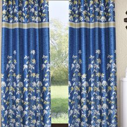Home Sizzler Blue & White Set of 2 Floral Door Curtain-44