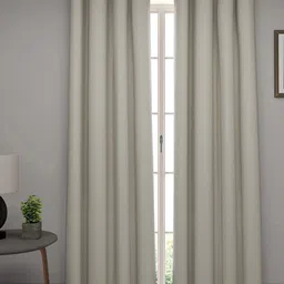 GM Taupe & White Set of 2 Room Darkening Door Curtains-55