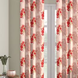 Cortina Single Floral Printed Long Door Curtain-image-95
