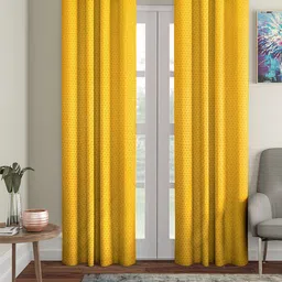 Aura Yellow 2 Pieces Door Curtain-50