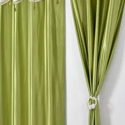 Aura Green & Cream-Coloured 2 Pieces Door Curtains-image-88