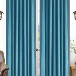 THE CONVERSION Turquoise Blue 2 Pieces Door Curtain-image-39