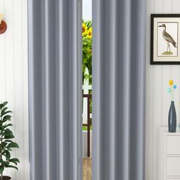 Homefab India Grey Set of 2 Black Out Window Curtain-15