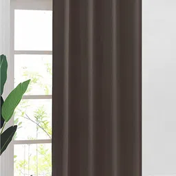 URBAN SPACE Brown 2 Pieces Black Out Window Curtain-12