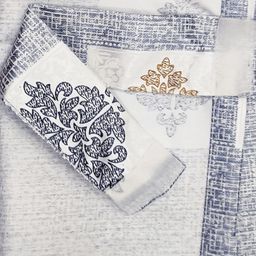 kopa BIANCA Silver-Toned & Blue Set of 2 Ethnic Motifs Window Curtains image 5