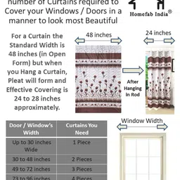Homefab India Rust & White Sheer Window Curtain Set of 2 image 3