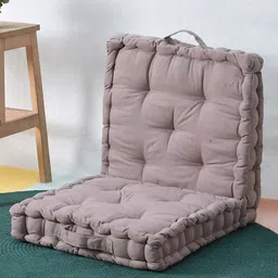 BLANC9 Set of 2 Taupe-Coloured Square Floor Cushion-2