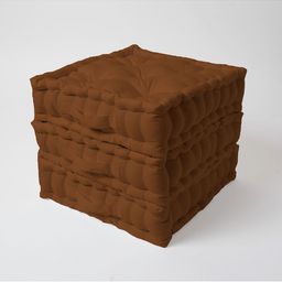SKANDA FAB Camel Brown 3 Pieces Pure Cotton Floor Cushions-image-25