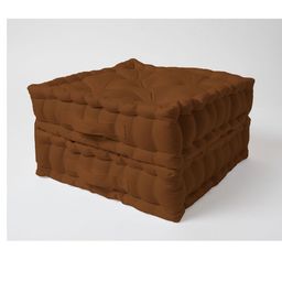 SKANDA FAB Camel Brown 2 Pieces Pure Cotton Floor Cushions-13