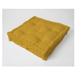 SKANDA FAB Yellow Quilted Pure Cotton Floor Cushions-image-14