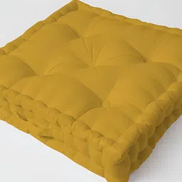 SKANDA FAB Mustard Yellow Pure Cotton Square-Shaped Floor Cushion-image-53