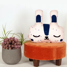 Sivya Kids Pink & Navy Blue Printed Bunny Shape Cushion-13