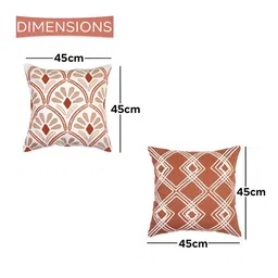 Ode & Cleo Mustard Set of 3 Geometric Square Cushion Covers image 5