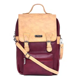 VOYAGER PARIS Unisex Colourblocked Leather Backpack-41