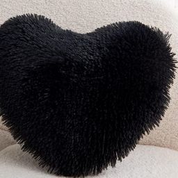 Cottonfry Black Heart Shaped Pre-Filled Cushion-image-18
