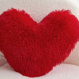 Cottonfry Red Heart Shaped Filled Cushion-32