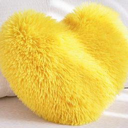 Cottonfry Yellow Heart Shaped Pre-Filled Cushion-9