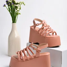 Shoetopia Strappy Flatform Heel Gladiators-30