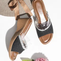 Try Me Party Block Mules with Laser Cuts-35