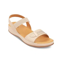 PEPPER Textured Open Toe Flats With Backstrap-1