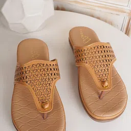 EVERLY Laser Cuts Ortho T-Strap Flats-35