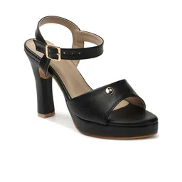 ELLE Open Toe Block Heels With Buckles image 4