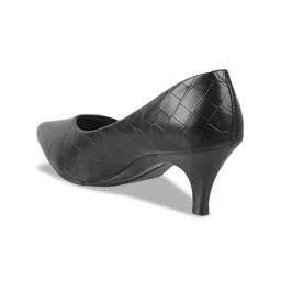 DAVINCHI Textured Pointed Toe Kitten Heel Pumps image 4