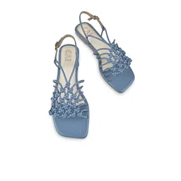 CAI Knotted Open Toe Flats With Buckle Closure image 2