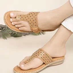 XE Looks Textured Doctor Ortho Open Toe Flats-40