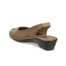 Mochi Textured Leather Wedges Mules With Backstrap image 4