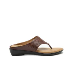 AROOM Textured Leather Open Toe Flats With Laser Cuts image 5