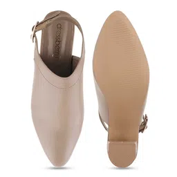 DressBerry Pointed Toe Ankle Loop Block Heeled Mules image 5