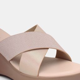 T.ELEVEN Colourblocked Party Wedge Mules with Laser Cuts image 3