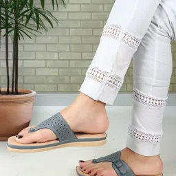 XE Looks Laser Cuts Open Toe Flats-image-59